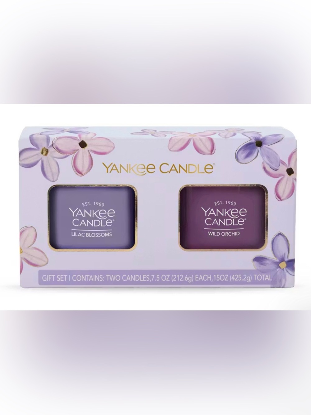 Yankee Candle Purple Lilac Mother's Day Gift Set NWT Lilac Blossoms Wild Orchid